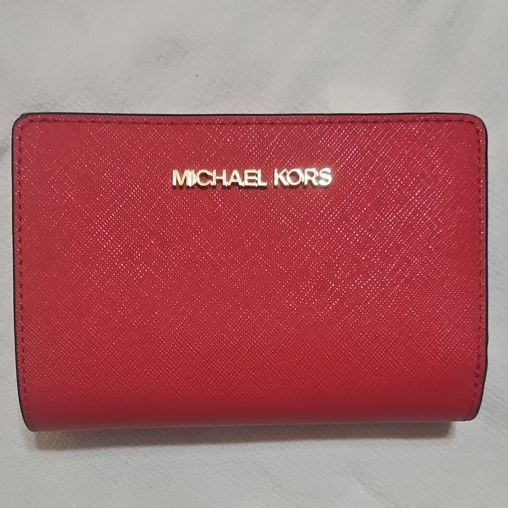 Michael Kors Scarlet Clutch with Gold Accents